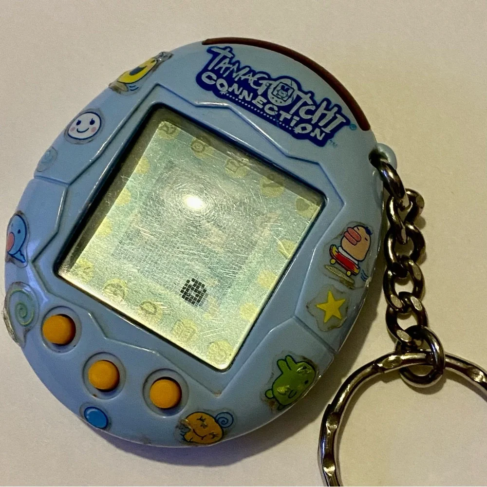 Tamagotchi Connection V1 2004 Flat Pastel Baby Blue W/ Original Stickers